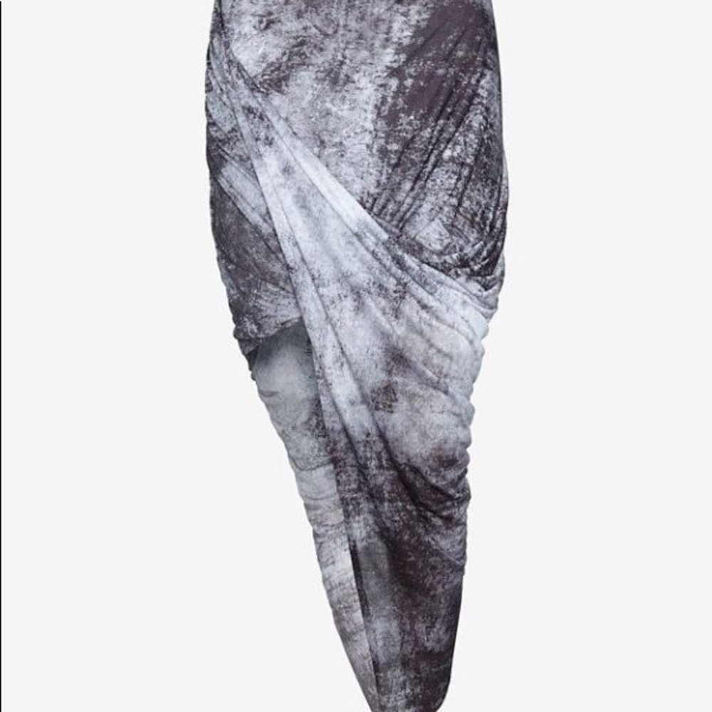 Helmut Lang asymmetrical wrap skirt gravel print